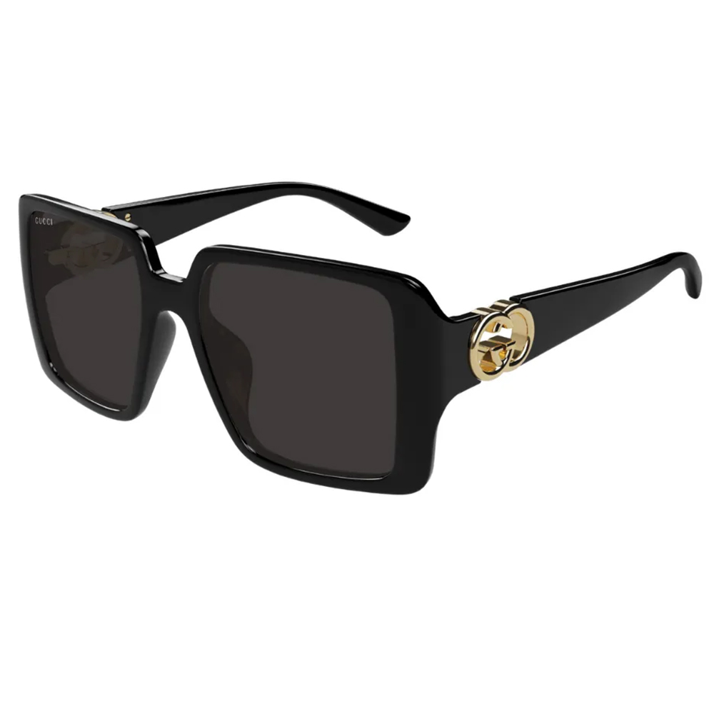 GUCCI | 都會雅痕方框太陽眼鏡 | 簡約黑
