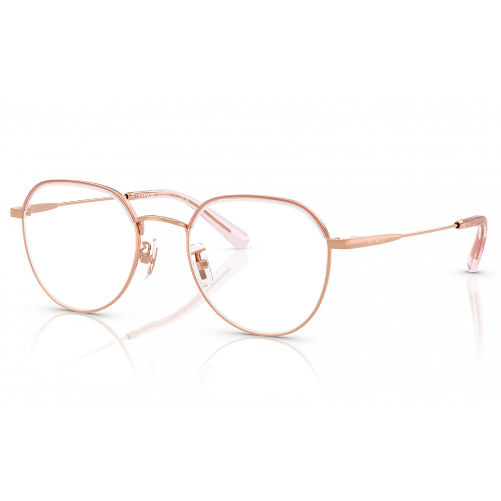 COACH | 杏粉流光多邊框眼鏡 | 淺杏粉