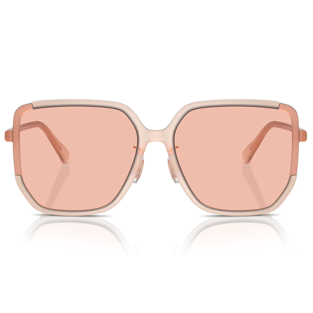 COACH | 玫瑰晨露多邊框太陽眼鏡 | 裸粉