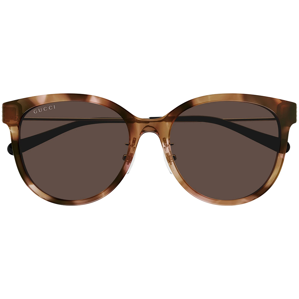 GUCCI | 奢華密語圓框太陽眼鏡 | 金琥透棕