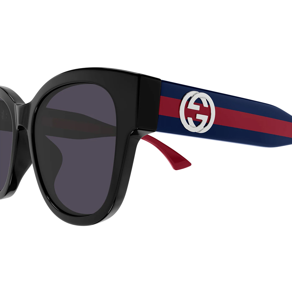 GUCCI | 義光時刻波士頓框太陽眼鏡 | 黑X藍紅