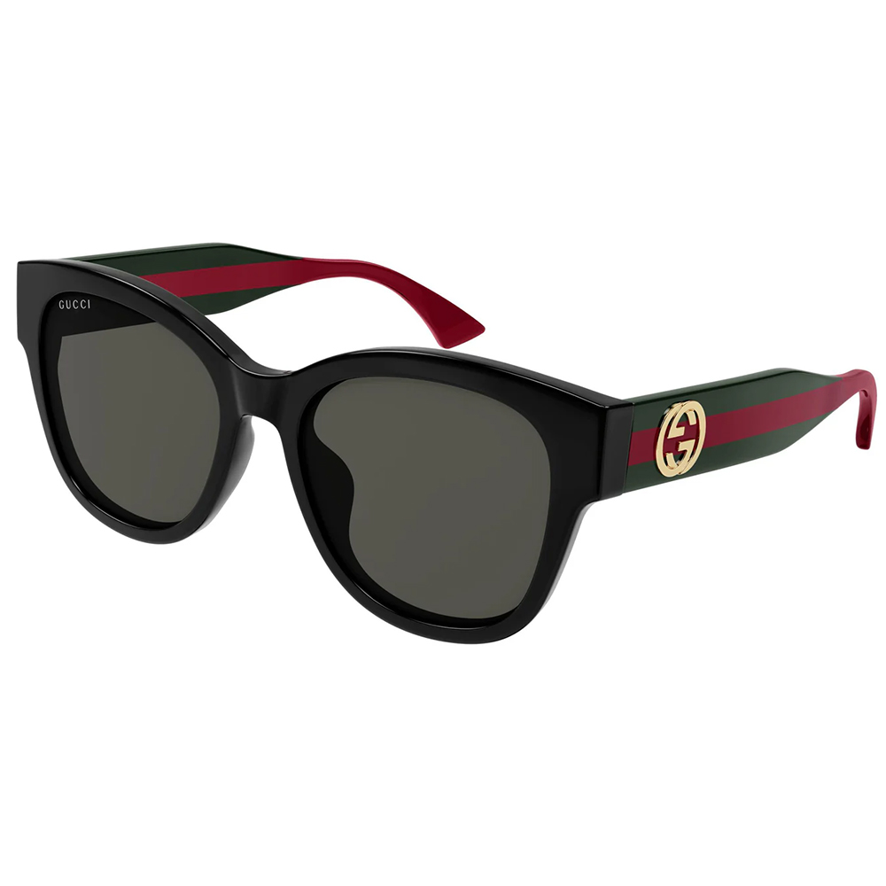 GUCCI | 義光時刻波士頓框太陽眼鏡 | 黑X經典紅綠