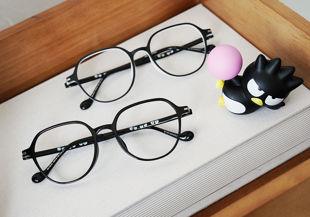 三麗鷗夢幻隊▪︎酷企鵝｜小情緒日記 多邊框眼鏡｜酷黑白