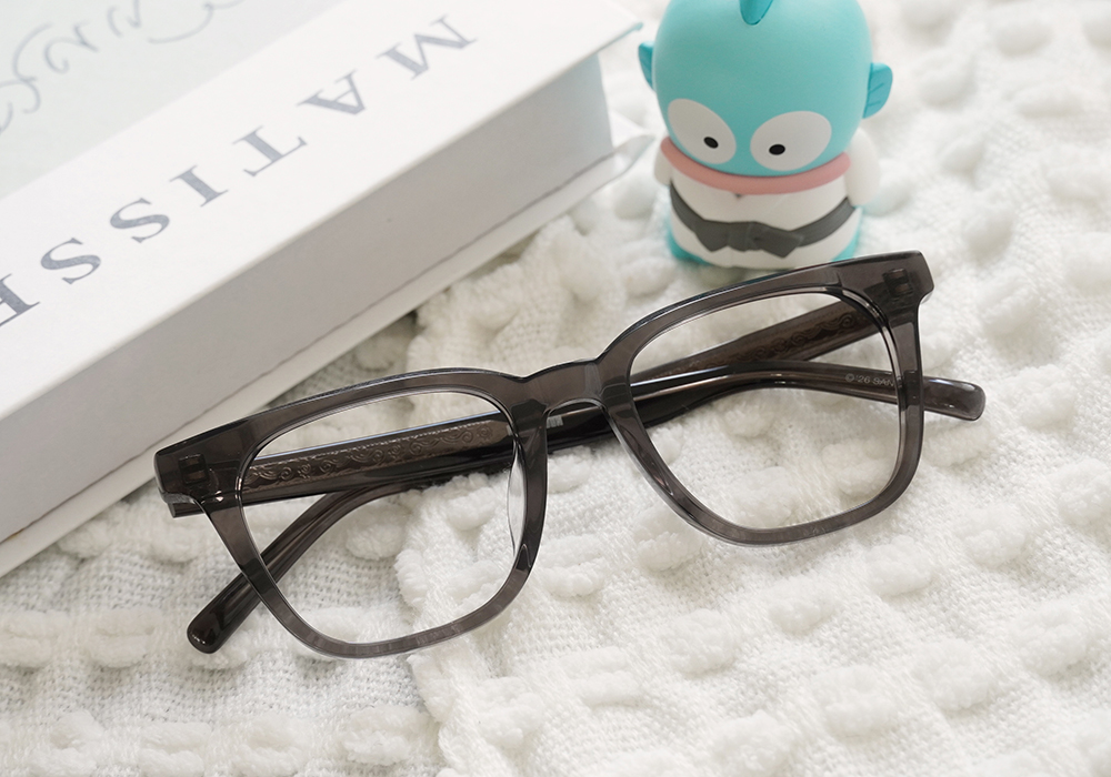 三麗鷗夢幻隊▪︎漢頓｜厚感輪廓 方框眼鏡｜霧石灰