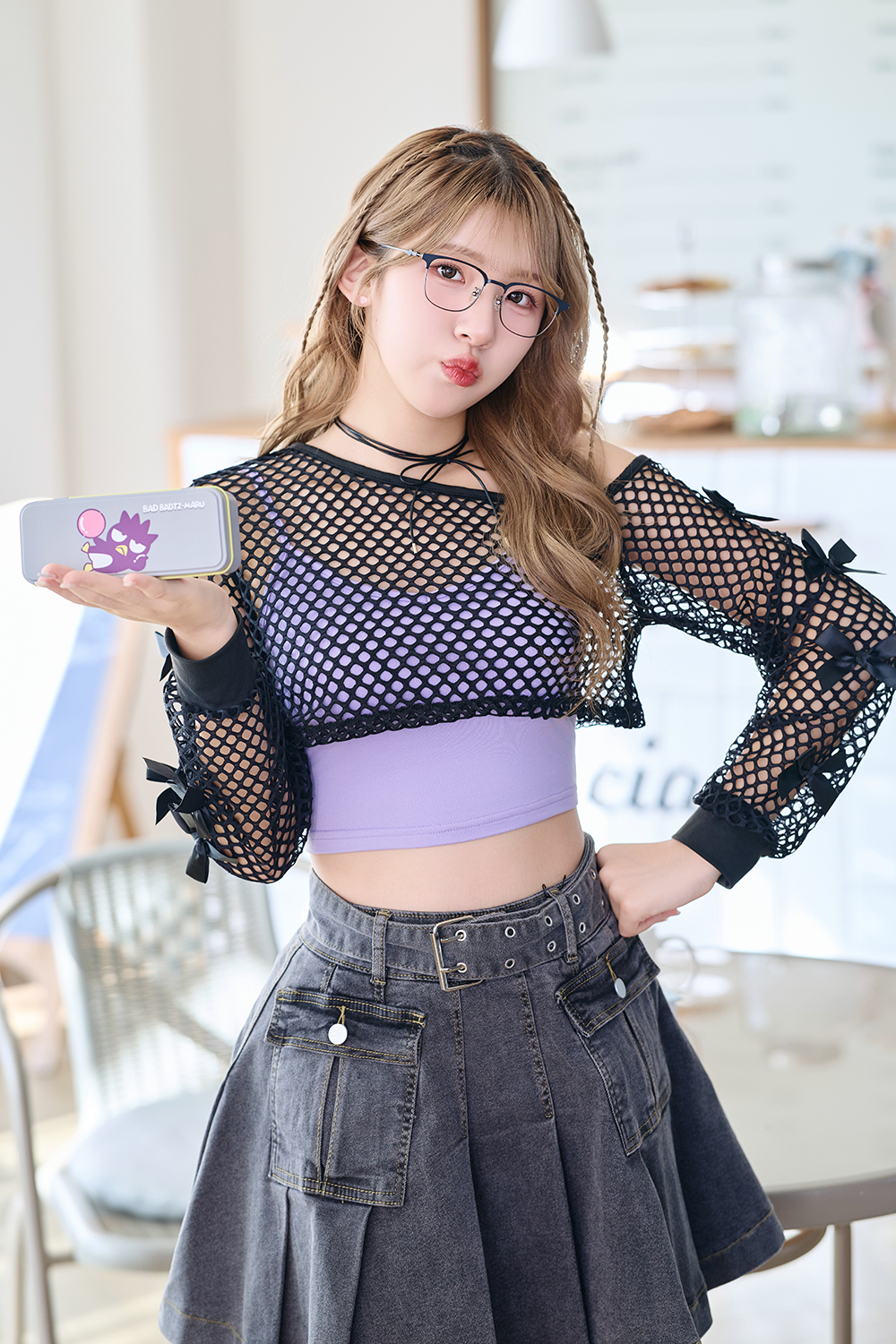 三麗鷗夢幻隊▪︎酷企鵝｜冷酷小招牌 眉框眼鏡｜墨潮黑