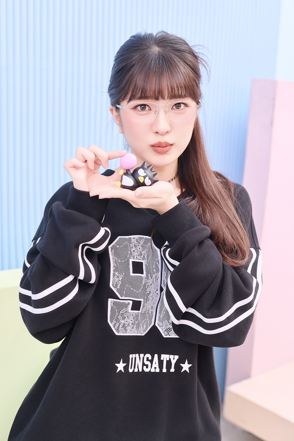 三麗鷗夢幻隊▪︎酷企鵝｜酷式放空 長方框眼鏡｜霧銀灰