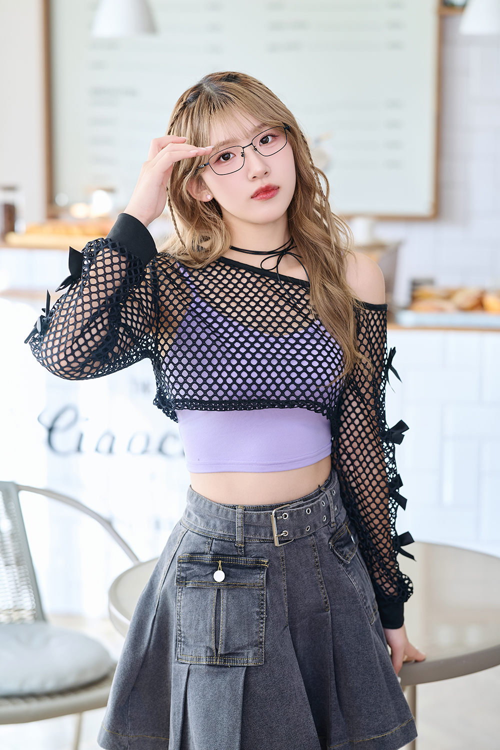 三麗鷗夢幻隊▪︎酷企鵝｜酷式放空 長方框眼鏡｜潮酷黑