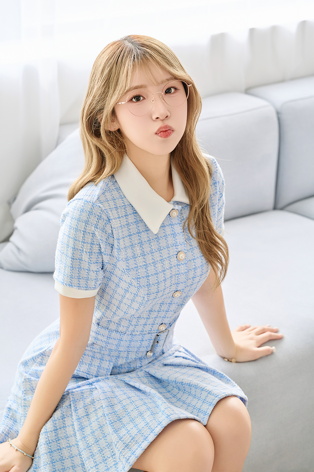 三麗鷗夢幻隊▪︎大耳狗｜肉桂捲小尾巴 圓框眼鏡｜奶霧粉金