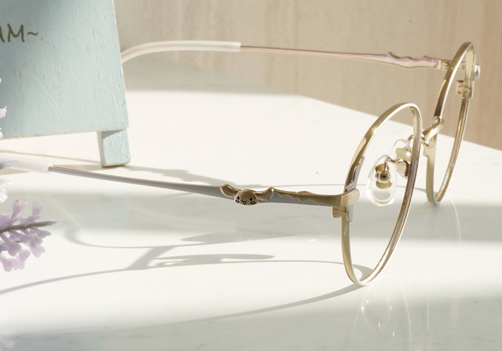 三麗鷗夢幻隊▪︎大耳狗｜藍天巡航 圓框眼鏡｜柔霧灰X金