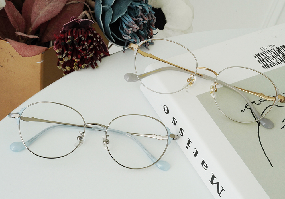 三麗鷗夢幻隊▪︎大耳狗｜藍天巡航 圓框眼鏡｜柔霧灰X金