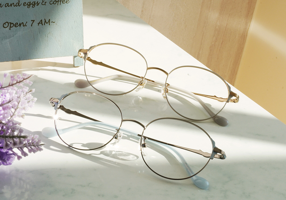三麗鷗夢幻隊▪︎大耳狗｜藍天巡航 圓框眼鏡｜柔霧灰X藍