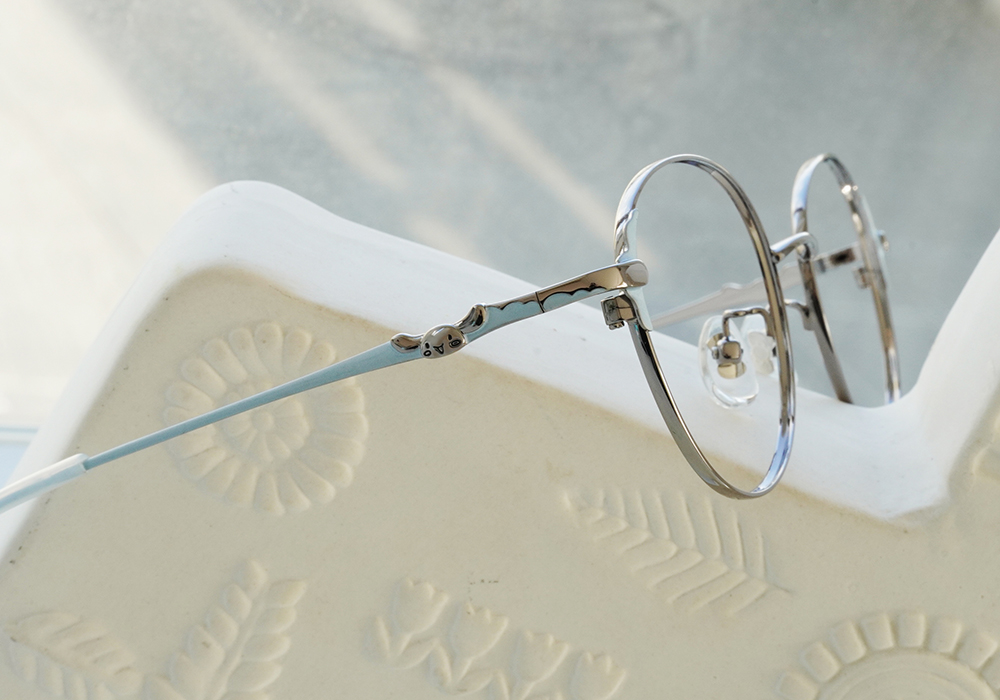 三麗鷗夢幻隊▪︎大耳狗｜藍天巡航 圓框眼鏡｜柔霧灰X藍