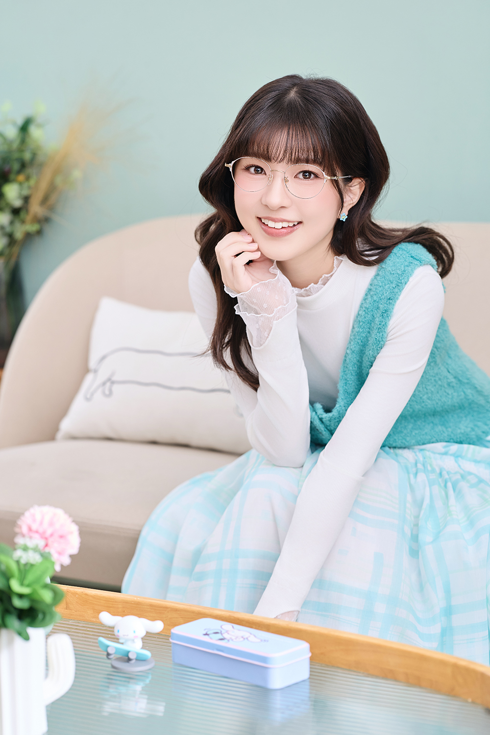 三麗鷗夢幻隊▪︎大耳狗｜藍天巡航 圓框眼鏡｜柔霧灰X藍