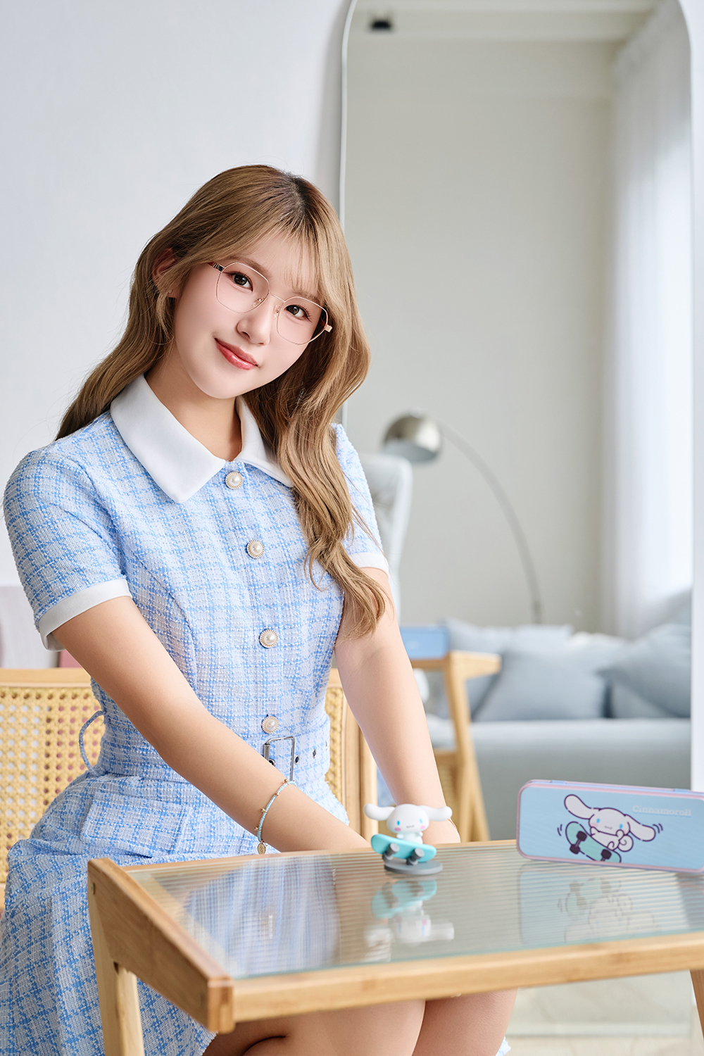 三麗鷗夢幻隊▪︎大耳狗｜軟綿奶霜 多邊框眼鏡｜玫瑰金