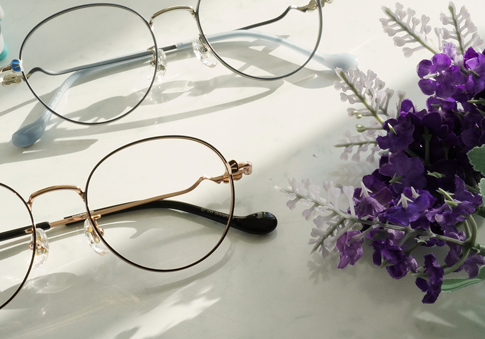 三麗鷗夢幻隊▪︎漢頓｜海風清透 圓框眼鏡｜玫瑰黑X金