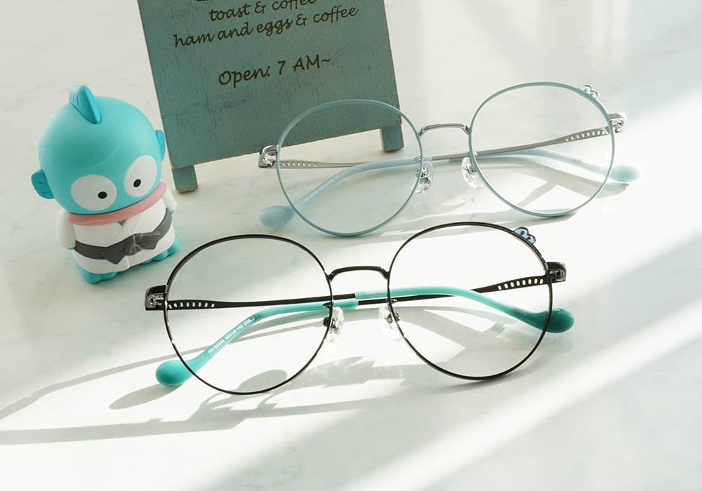 三麗鷗夢幻隊▪︎漢頓｜立體小魚鰭 圓框眼鏡｜海鹽藍