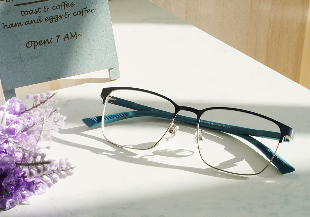 三麗鷗夢幻隊▪︎漢頓｜慢活步調 長方框眼鏡｜棉雲藍