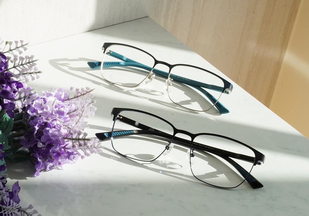 三麗鷗夢幻隊▪︎漢頓｜慢活步調 長方框眼鏡｜棉雲藍