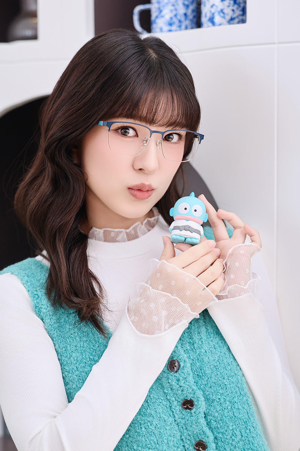 三麗鷗夢幻隊▪︎漢頓｜慢活步調 長方框眼鏡｜深海藍