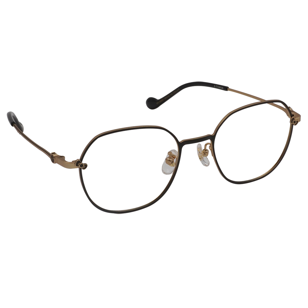 三麗鷗夢幻隊▪︎HELLO KITTY｜蘋果樂園 多邊框眼鏡｜浮光灰X金