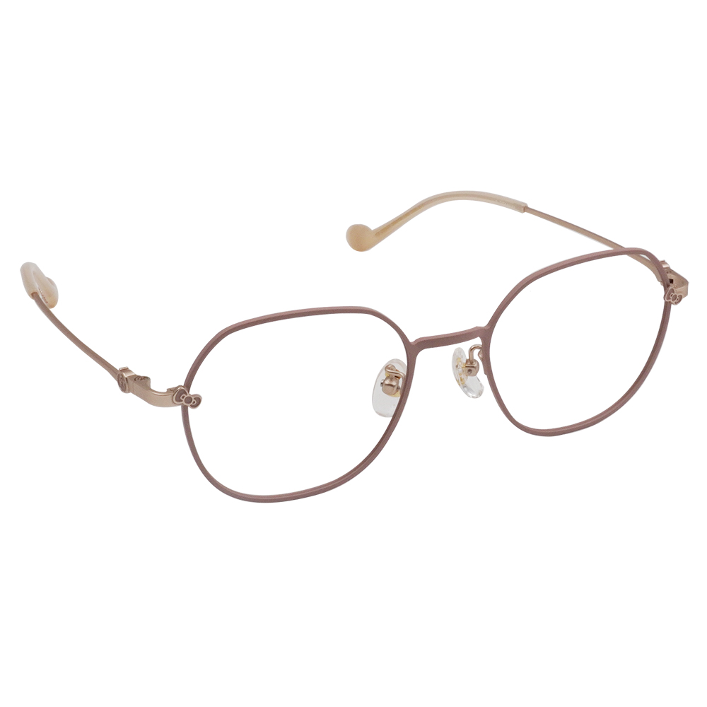 三麗鷗夢幻隊▪︎HELLO KITTY｜蘋果樂園 多邊框眼鏡｜薄霧粉