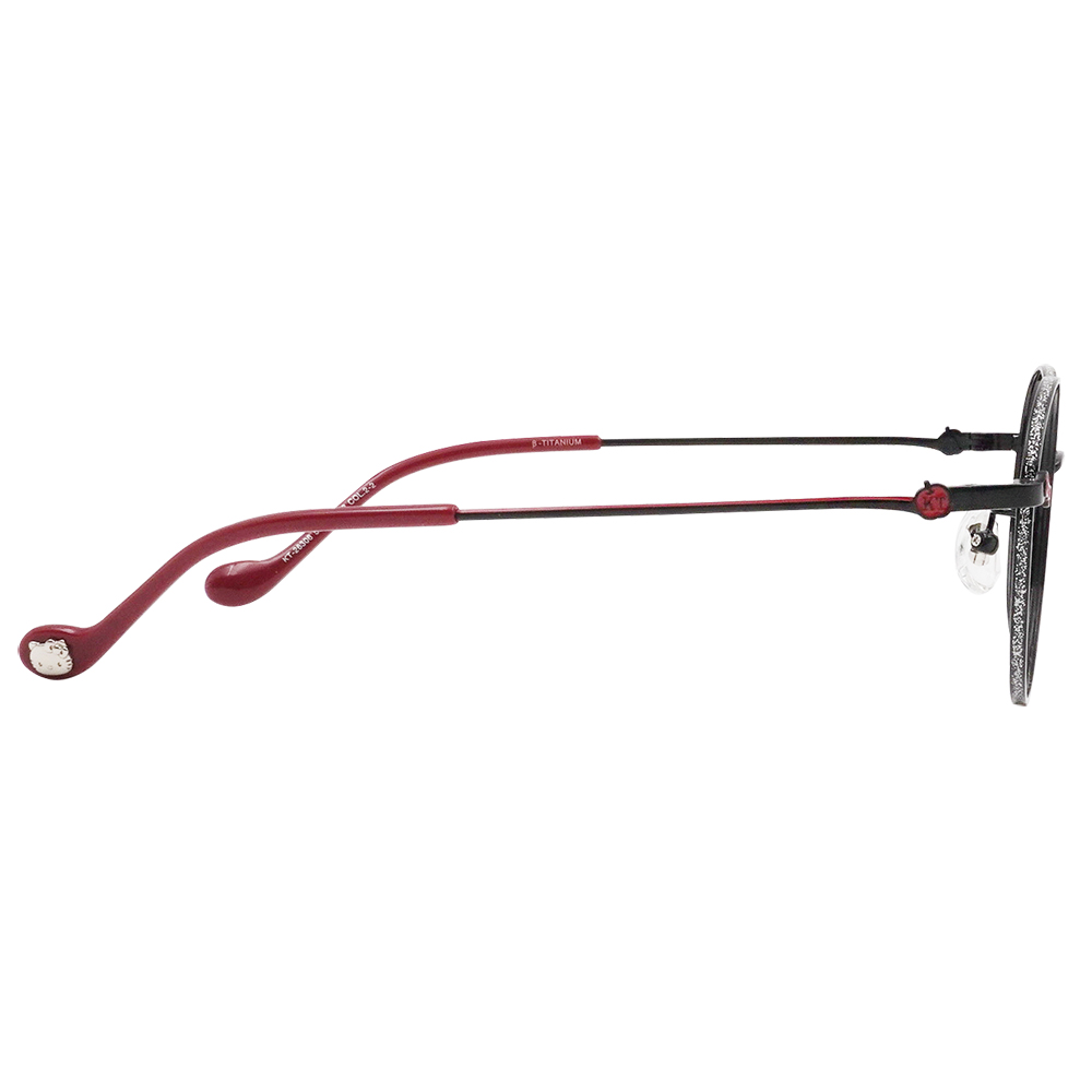 三麗鷗夢幻隊▪︎HELLO KITTY｜蝴蝶結粉光 圓框眼鏡｜黑搭紅