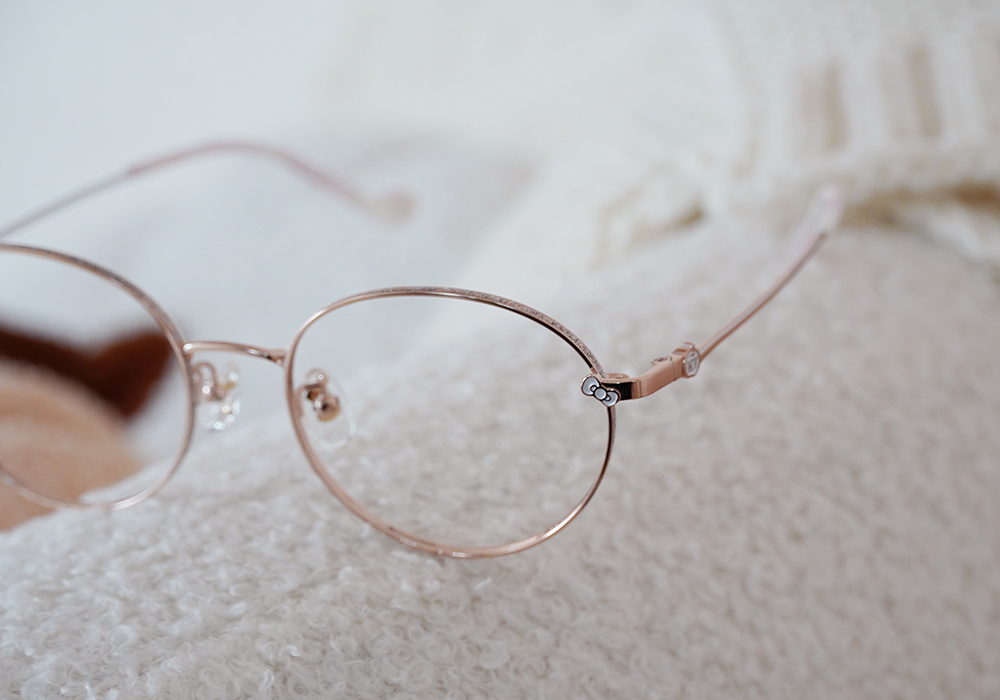 三麗鷗夢幻隊▪︎HELLO KITTY｜蝴蝶結粉光 圓框眼鏡｜晨曦粉金