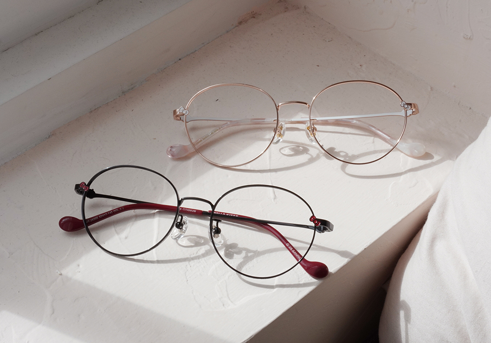 三麗鷗夢幻隊▪︎HELLO KITTY｜蝴蝶結粉光 圓框眼鏡｜晨曦粉金