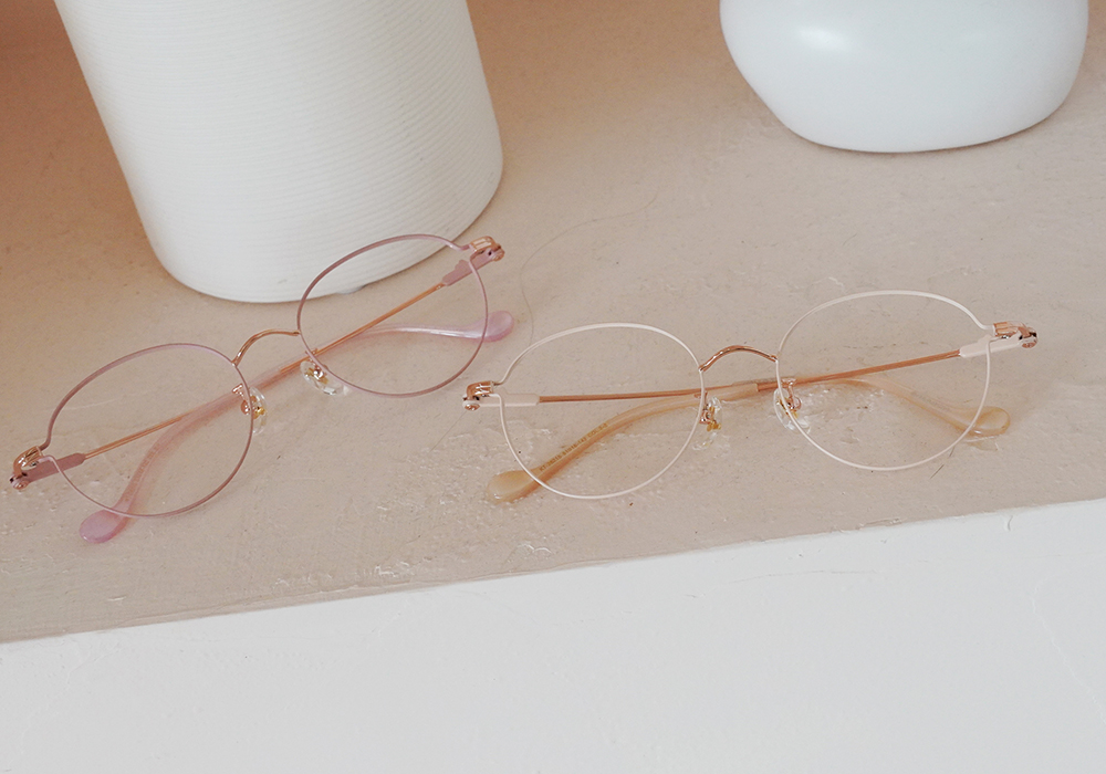 三麗鷗夢幻隊▪︎HELLO KITTY｜柔光綻放 圓框眼鏡｜粉釉橘