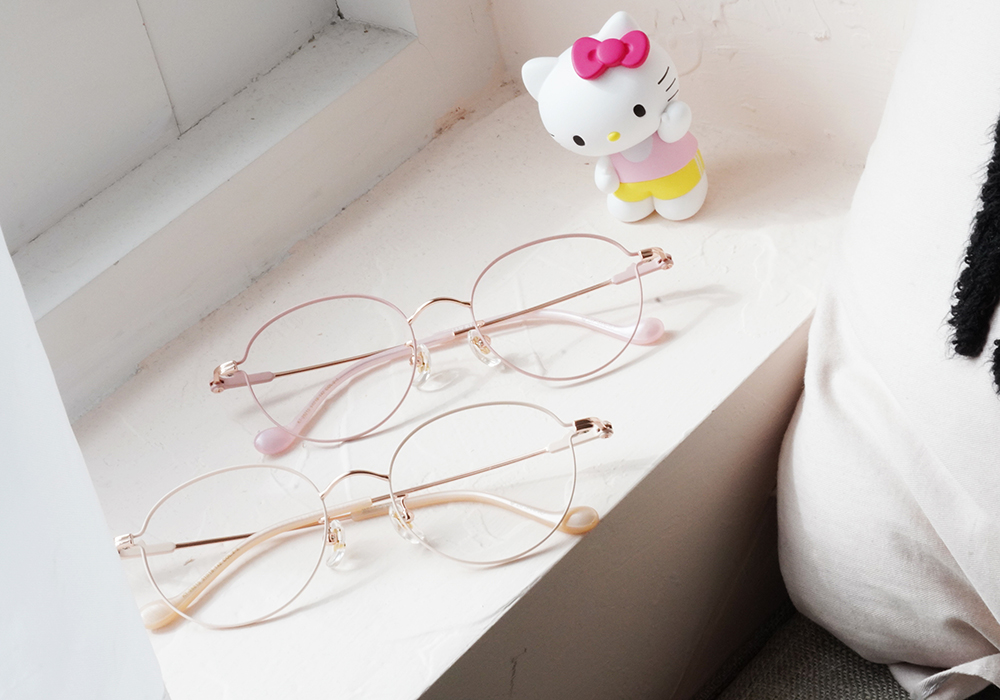 三麗鷗夢幻隊▪︎HELLO KITTY｜柔光綻放 圓框眼鏡｜清甜粉
