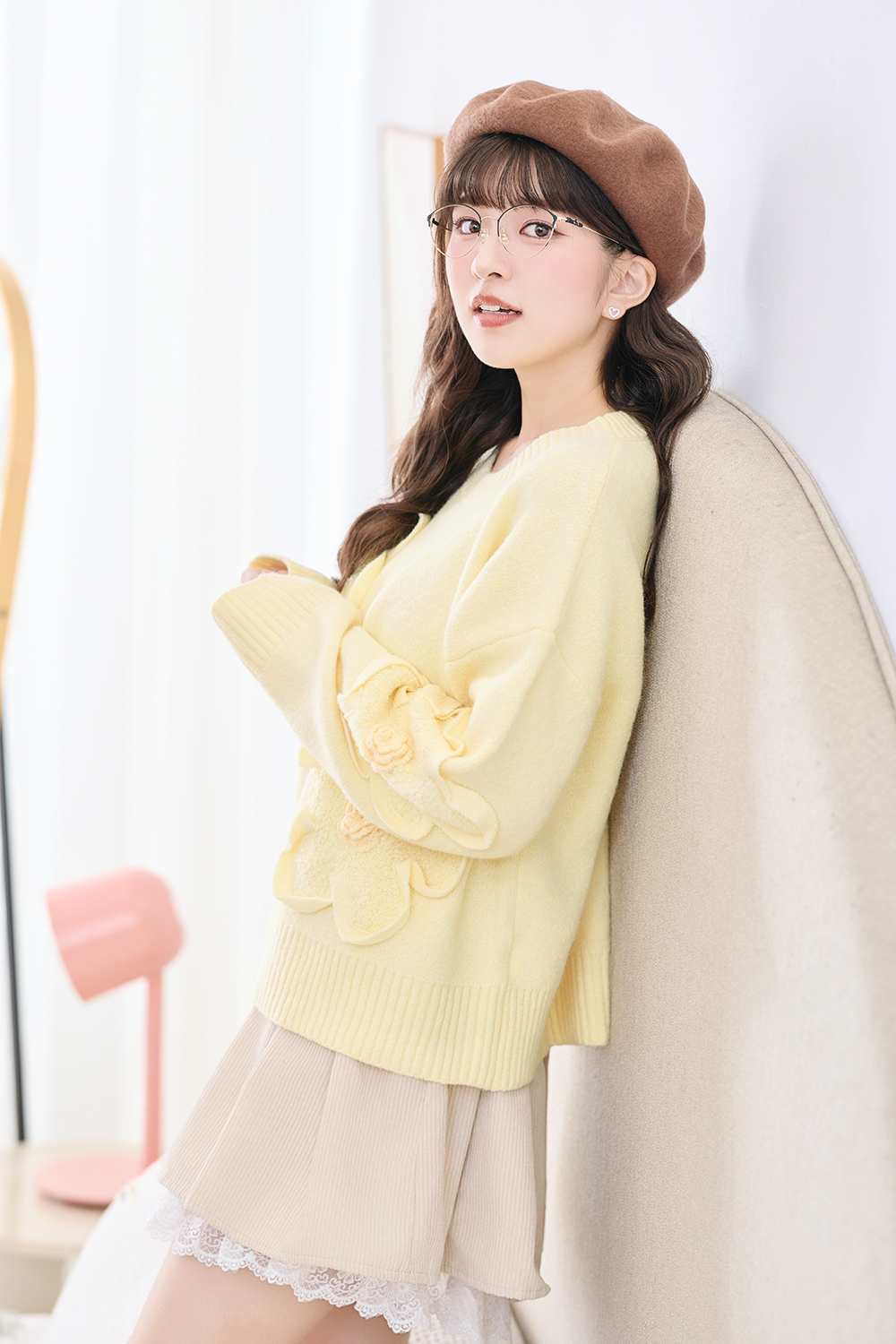 三麗鷗夢幻隊▪︎HELLO KITTY｜浪漫絮語 眉框眼鏡｜深邃紅