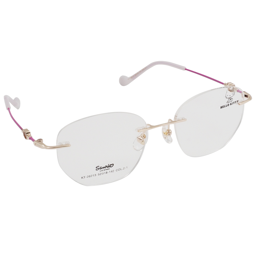 三麗鷗夢幻隊▪︎HELLO KITTY｜絲柔粉韻 多邊框無邊眼鏡｜芋泥紫