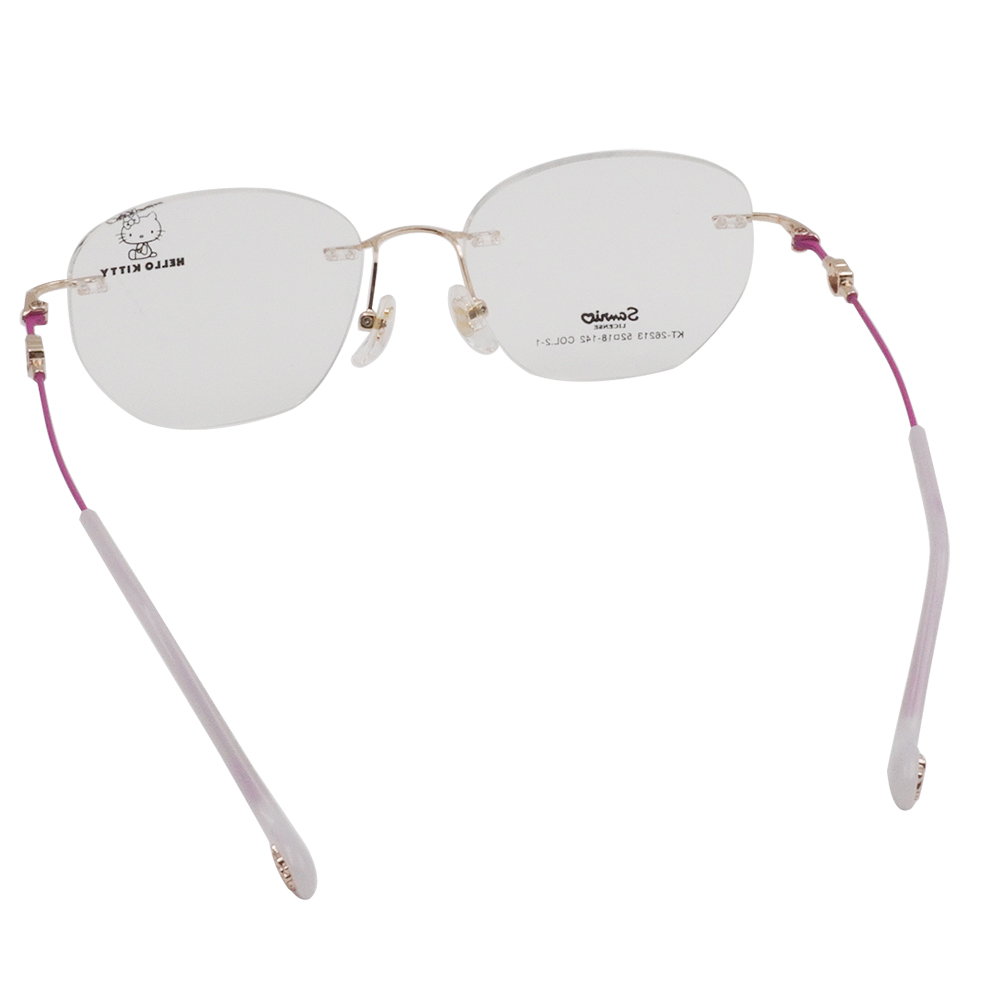 三麗鷗夢幻隊▪︎HELLO KITTY｜絲柔粉韻 多邊框無邊眼鏡｜芋泥紫