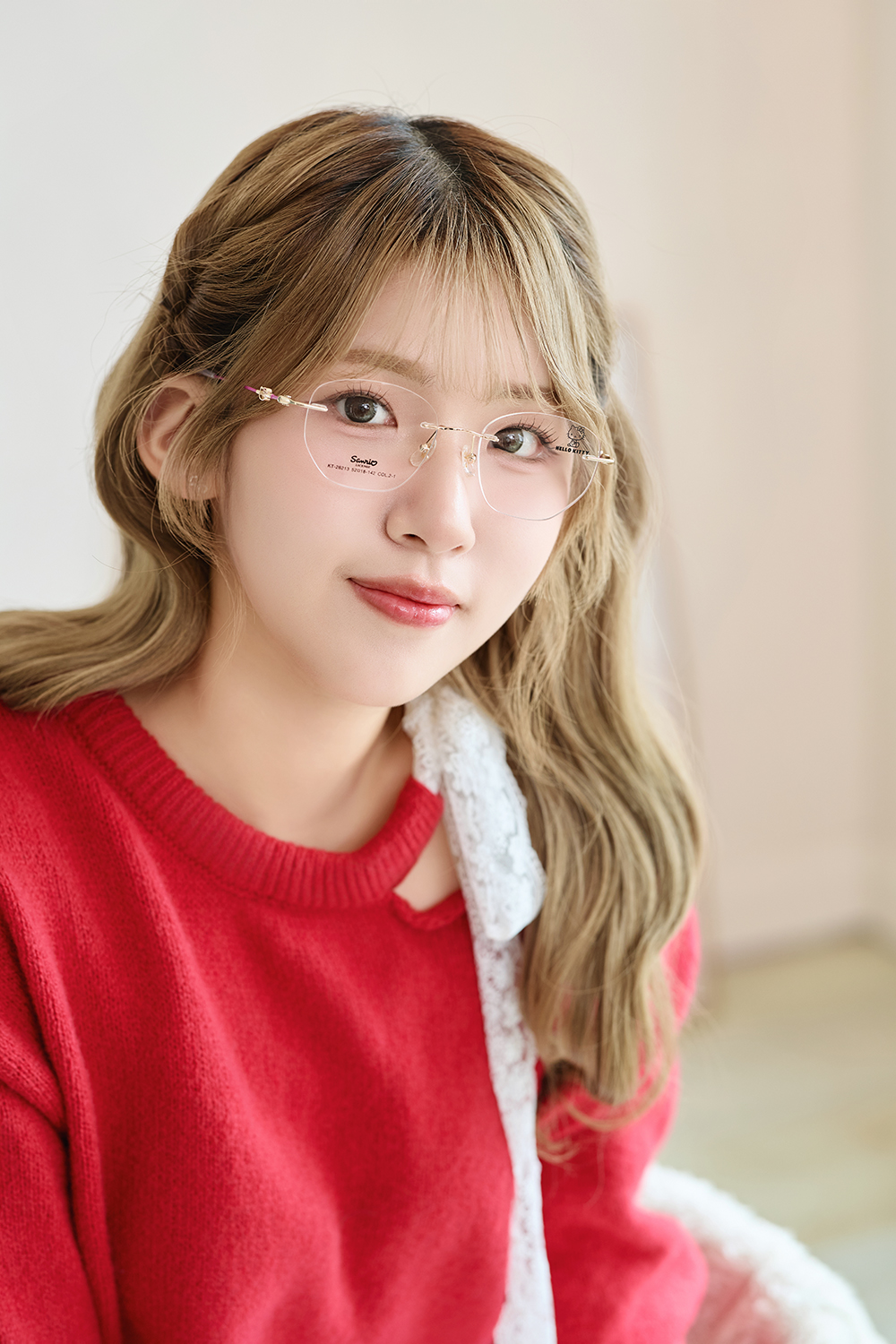 三麗鷗夢幻隊▪︎HELLO KITTY｜絲柔粉韻 多邊框無邊眼鏡｜芋泥紫