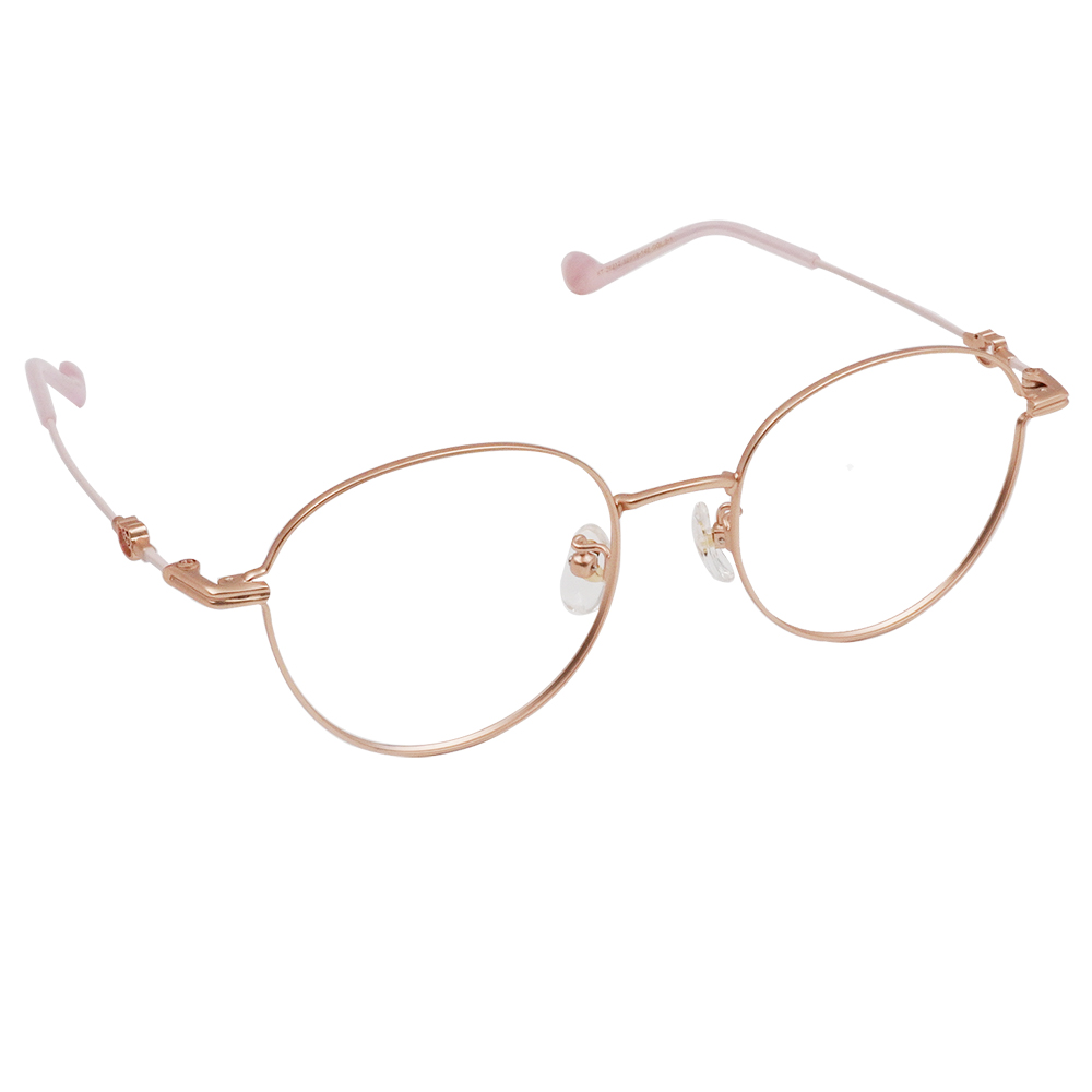 三麗鷗夢幻隊▪︎HELLO KITTY｜心動簍空樣 圓框眼鏡｜迷霧粉