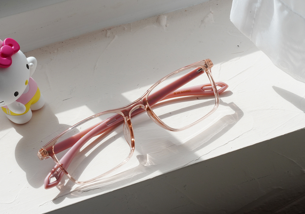 三麗鷗夢幻隊▪︎HELLO KITTY｜小淑女體操 長方框眼鏡｜軟糖粉
