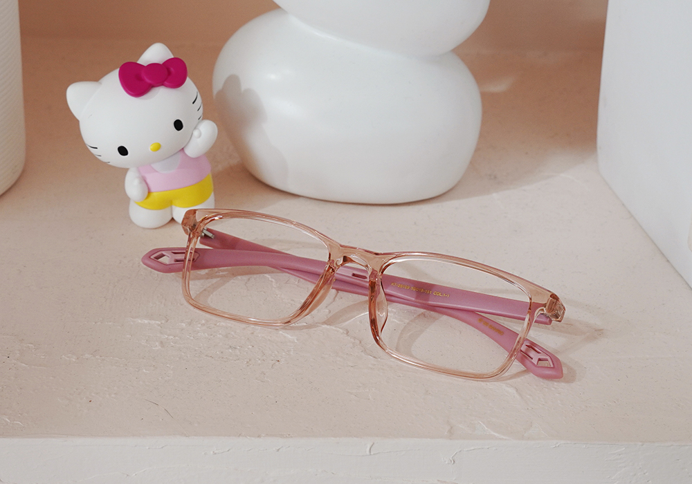 三麗鷗夢幻隊▪︎HELLO KITTY｜小淑女體操 長方框眼鏡｜軟糖粉