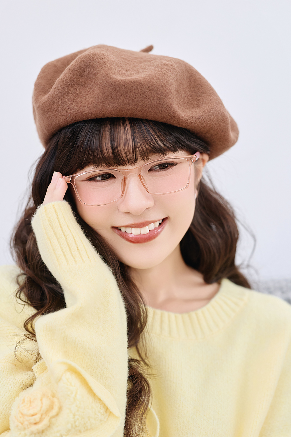 三麗鷗夢幻隊▪︎HELLO KITTY｜小淑女體操 長方框眼鏡｜軟糖粉