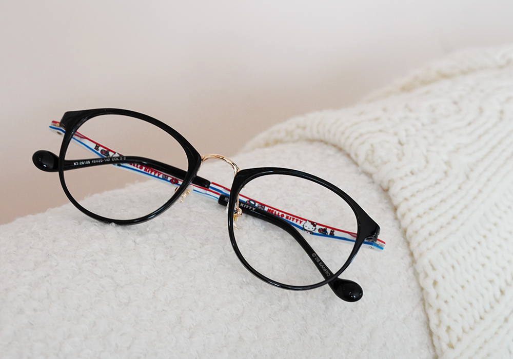 三麗鷗夢幻隊▪︎HELLO KITTY｜甜心網球時刻 圓框眼鏡｜星空黑