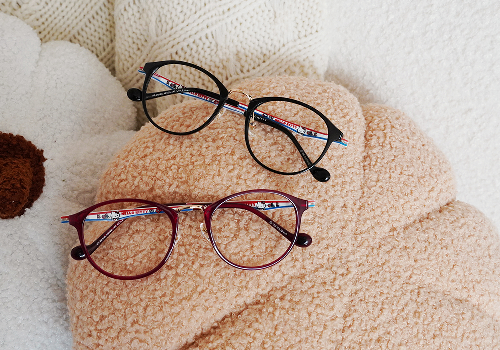 三麗鷗夢幻隊▪︎HELLO KITTY｜甜心網球時刻 圓框眼鏡｜星空黑