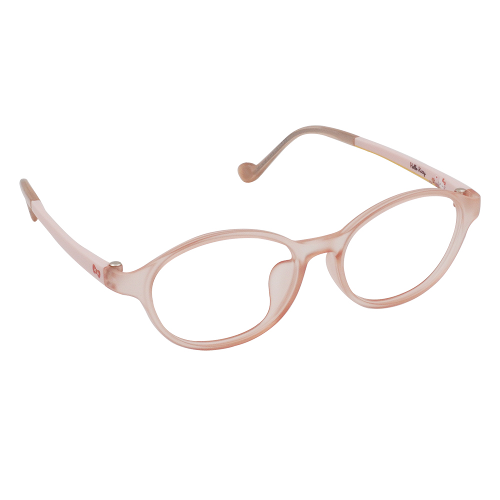 三麗鷗夢幻隊▪︎HELLO KITTY｜簡單樂趣 橢圓框眼鏡｜透霧粉