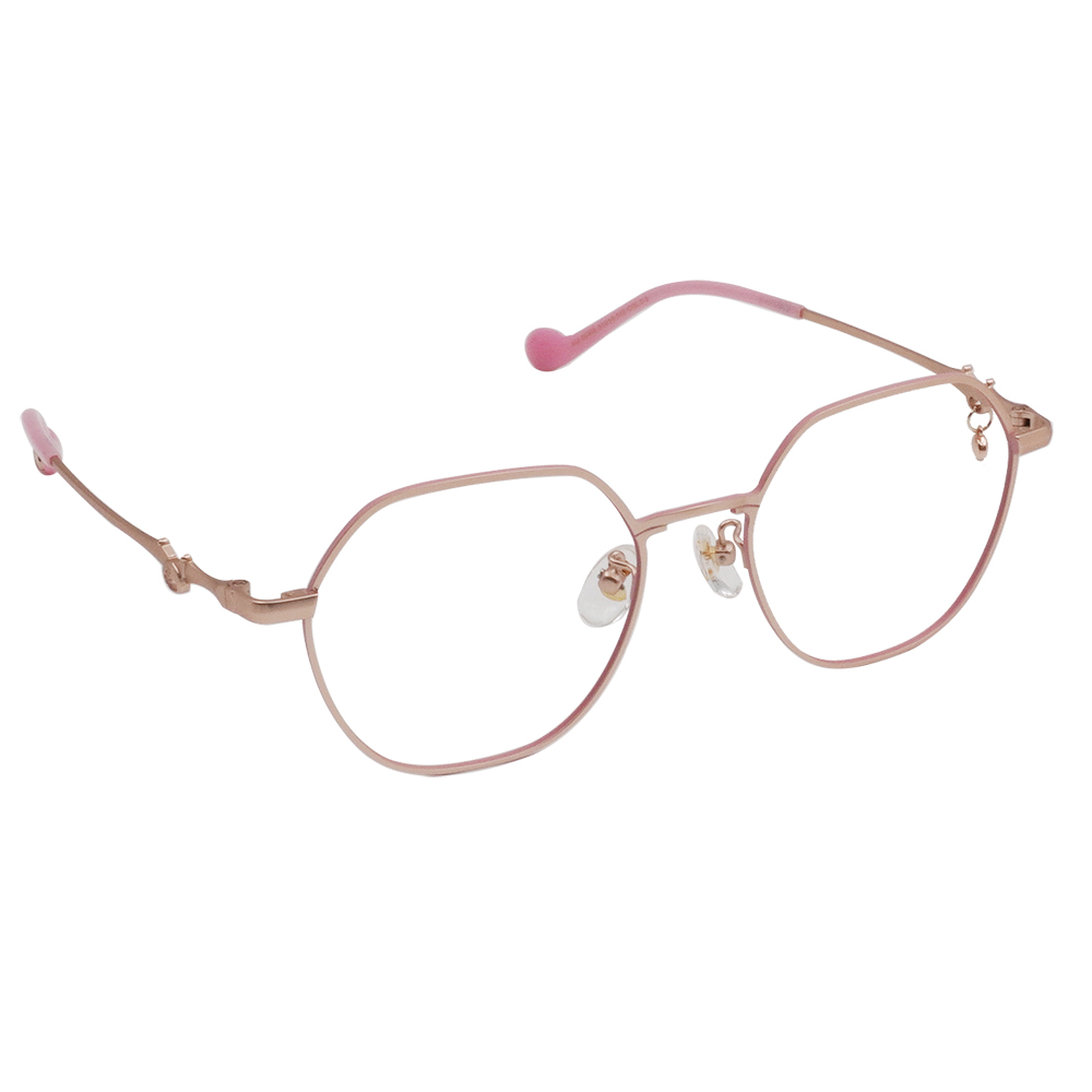 三麗鷗夢幻隊▪︎酷洛米｜黑甜系骷顱吊墜 梨圓框眼鏡｜嫩莓粉