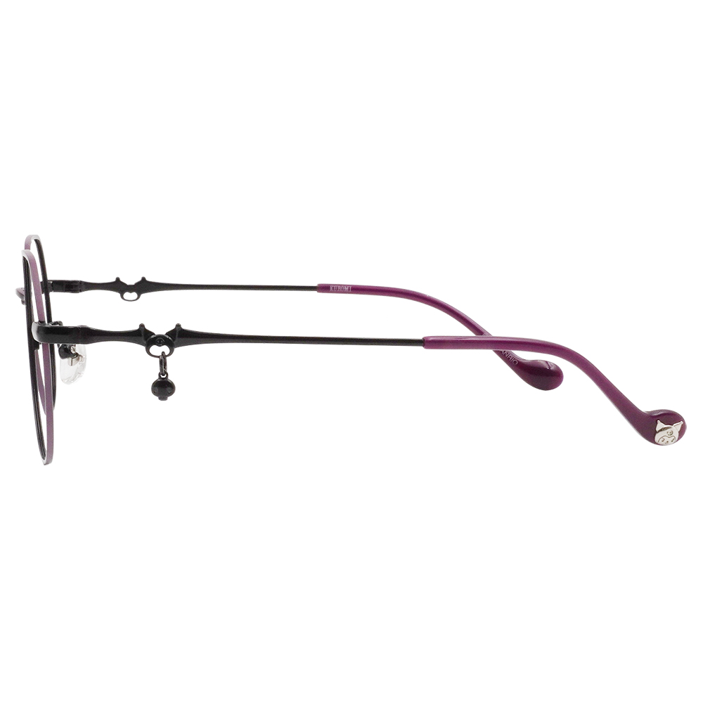 三麗鷗夢幻隊▪︎酷洛米｜黑甜系骷顱吊墜 梨圓框眼鏡｜俏皮黑X紫