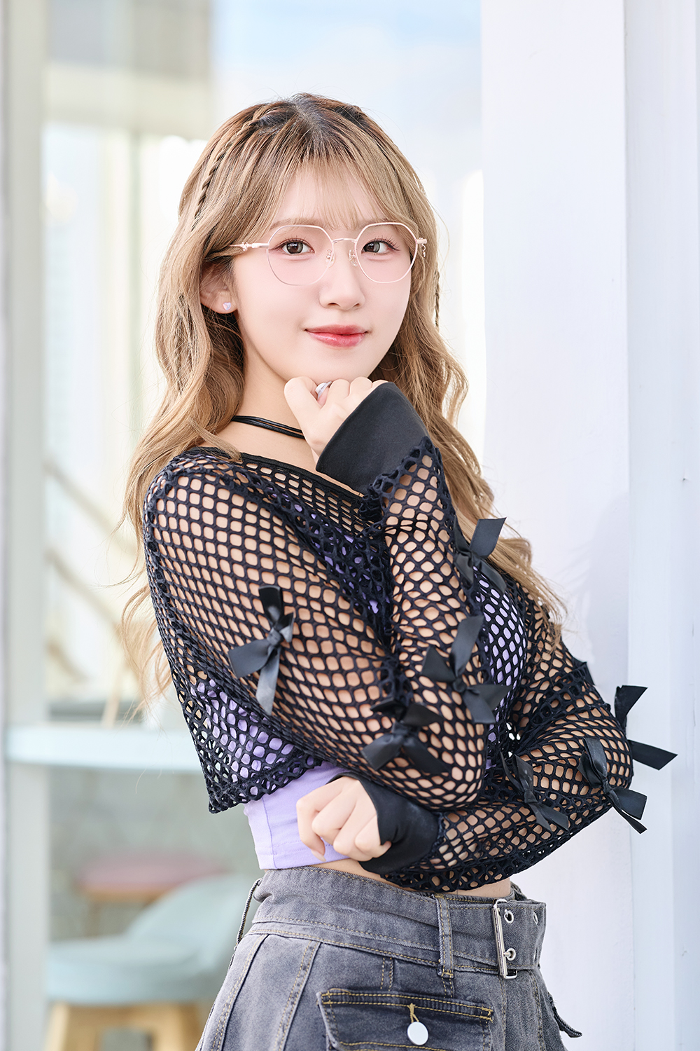 三麗鷗夢幻隊▪︎酷洛米｜黑甜系骷顱吊墜 梨圓框眼鏡｜俏皮黑X紫