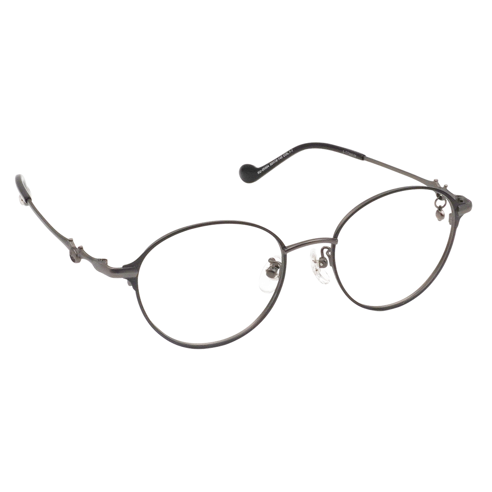 三麗鷗夢幻隊▪︎酷洛米｜闇夜骷顱吊墜 梨圓框眼鏡｜微光黑