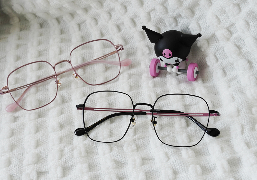 三麗鷗夢幻隊▪︎酷洛米｜壞甜鋸齒線 大方框眼鏡｜柔黑X紫