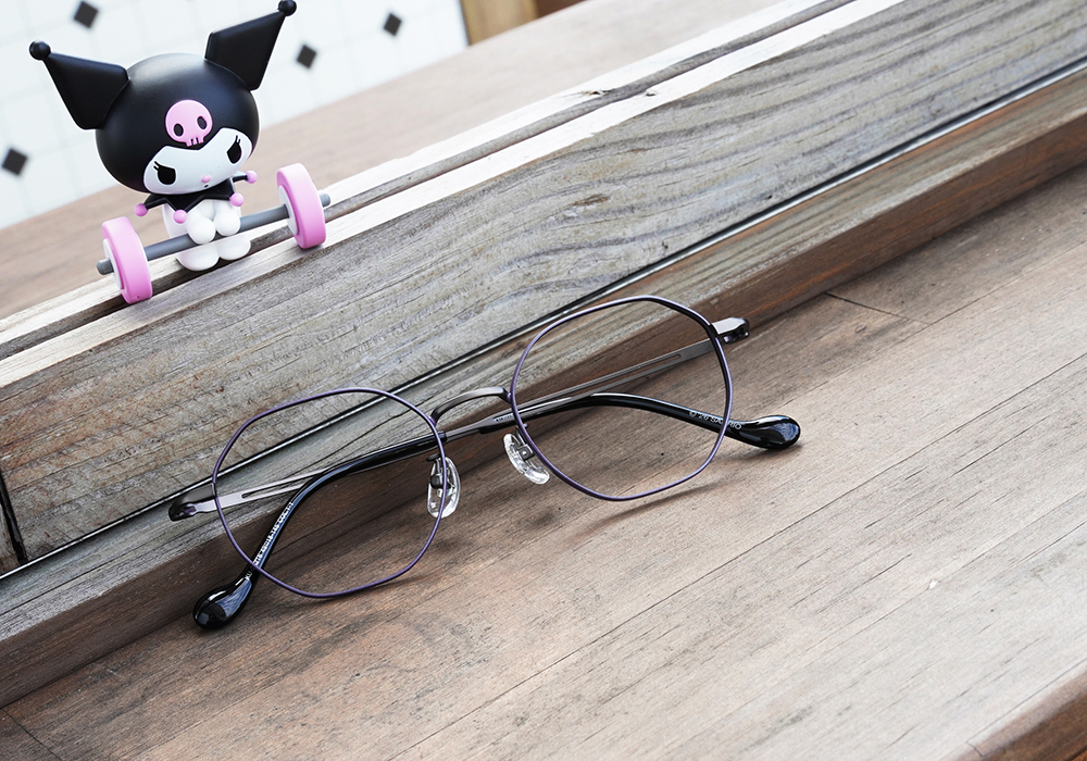 三麗鷗夢幻隊▪︎酷洛米｜逆甜瞬間 圓框眼鏡｜黑甜心/紫