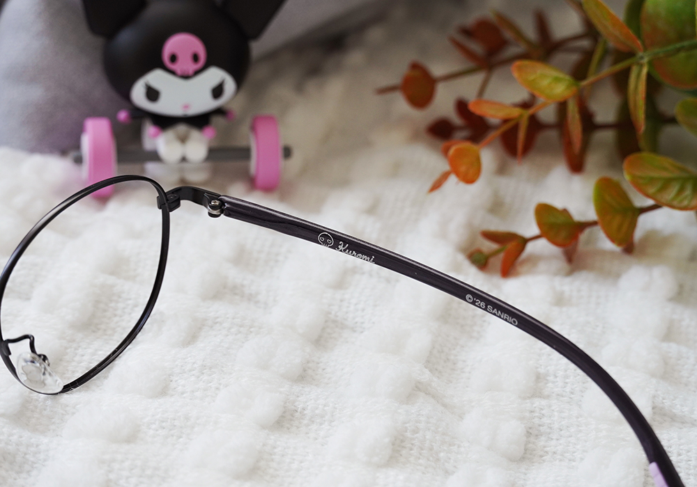 三麗鷗夢幻隊▪︎酷洛米｜搗蛋小甜心 圓框眼鏡｜黑甜心/紫
