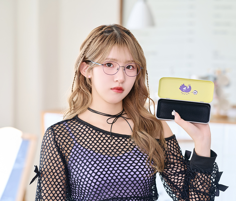 三麗鷗夢幻隊▪︎酷洛米｜搗蛋小甜心 圓框眼鏡｜黑甜心/紫