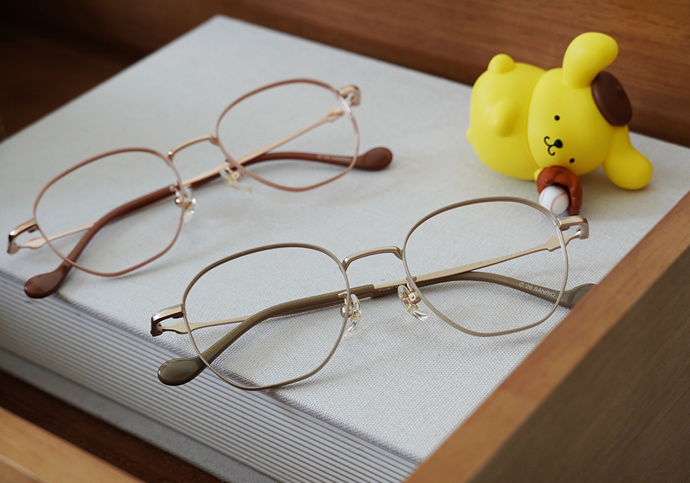 三麗鷗夢幻隊▪︎布丁狗｜暖光步伐 多邊框眼鏡｜奶茶灰